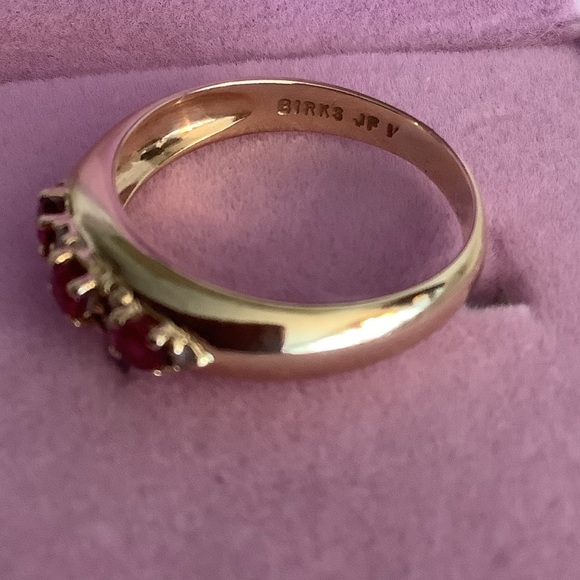 Birks Pink Sapphire and Diamond Gold Ring - Picture 3 of 12
